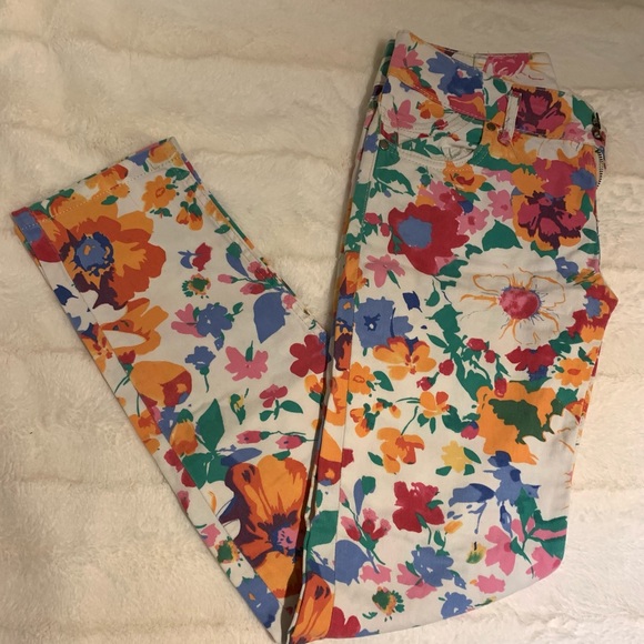 Flower Colorful white summer jeans - Picture 2 of 14